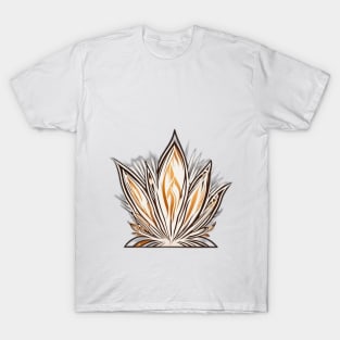 Abstract Fire Lotus Flower Design No. 929 T-Shirt